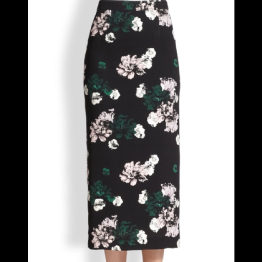 New A.L.C. Bell Floral Print Silk Midi Skirt